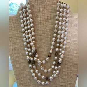 Vintage Japan Marked Multi Strands Beads & Faux Pearls‎ Ornate